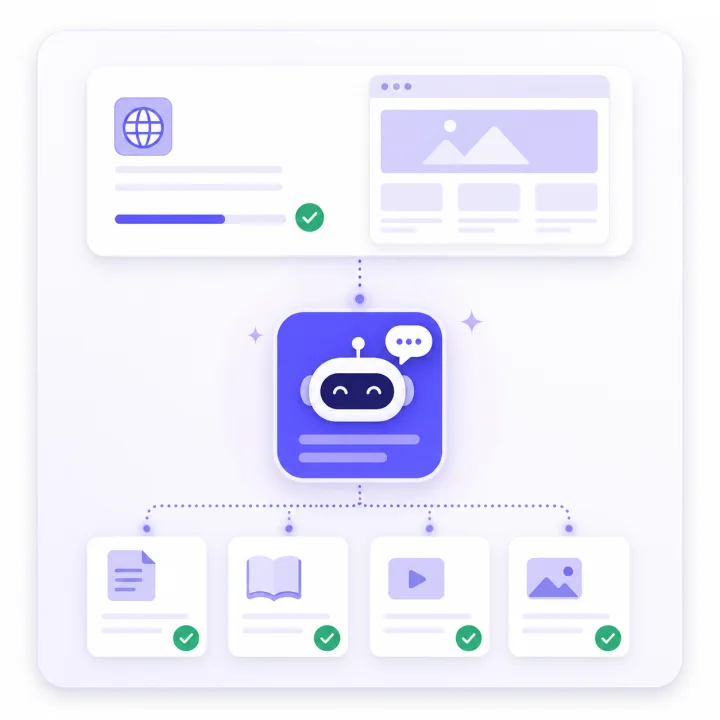 Illustration of store content being prepared for Ask Nira